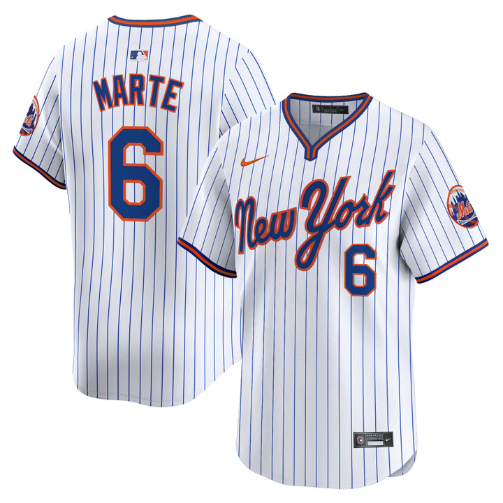 New York Mets 2025 Road Alternate Jersey - Pinstripe Starling Marte
