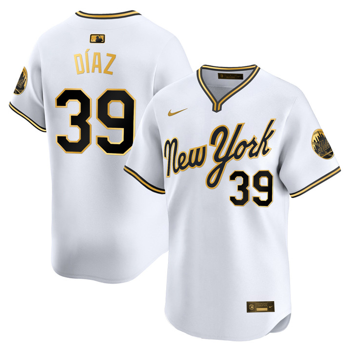 New York Mets 2025 Road Alternate Jersey - White Gold Edwin Diaz