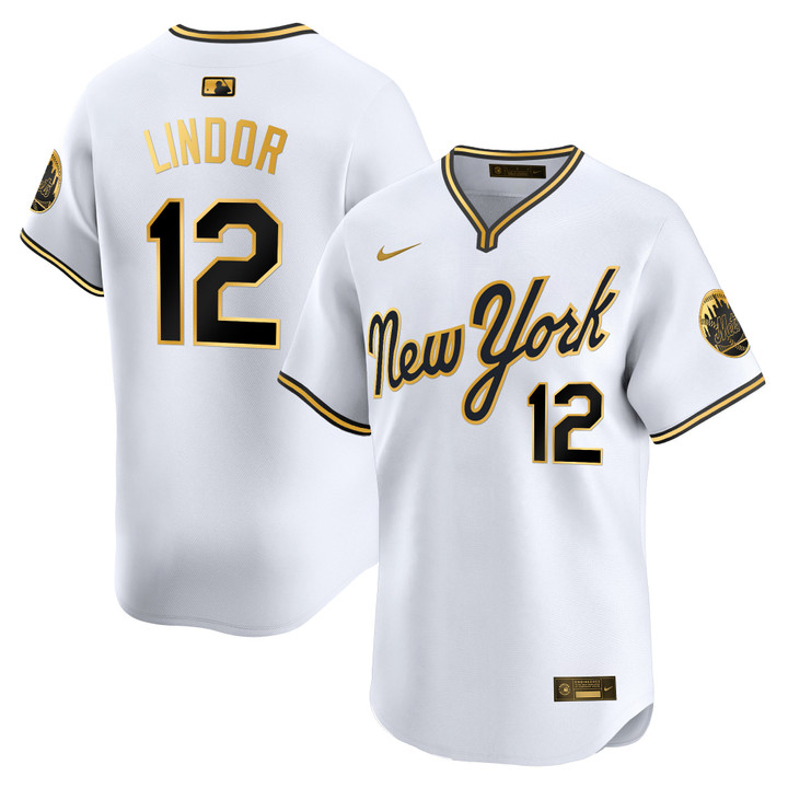 New York Mets 2025 Road Alternate Jersey - White Gold Francisco Lindor