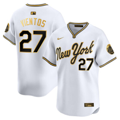 New York Mets 2025 Road Alternate Jersey - White Gold Mark Vientos