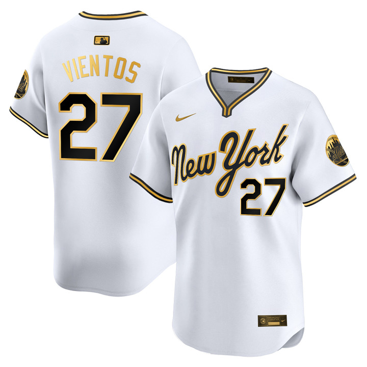 New York Mets 2025 Road Alternate Jersey - White Gold Mark Vientos