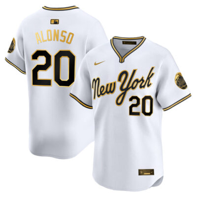 New York Mets 2025 Road Alternate Jersey - White Gold Pete Alonso