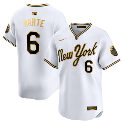 New York Mets 2025 Road Alternate Jersey - White Gold Starling Marte