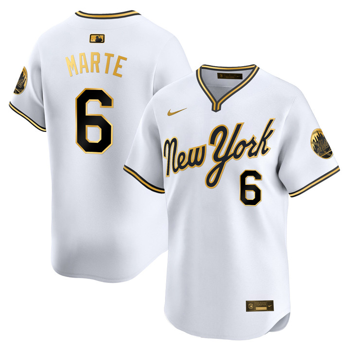 New York Mets 2025 Road Alternate Jersey - White Gold Starling Marte
