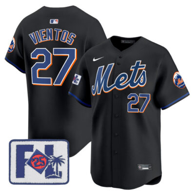 New York Mets 2025 Spring Training Patch Vapor Premier Limited Jersey - Black Mark Vientos