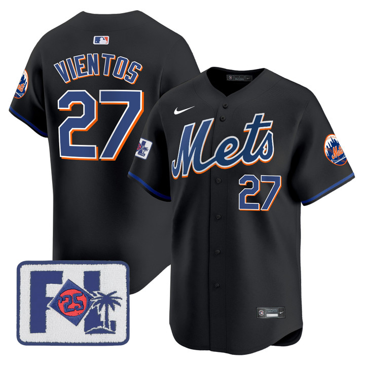 New York Mets 2025 Spring Training Patch Vapor Premier Limited Jersey - Black Mark Vientos