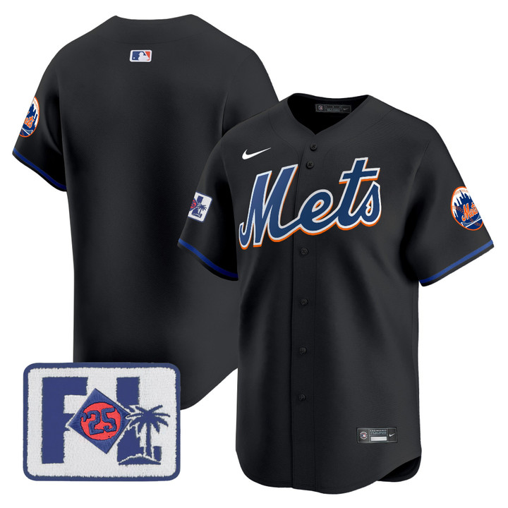 New York Mets 2025 Spring Training Patch Vapor Premier Limited Jersey - Black Team