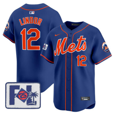 New York Mets 2025 Spring Training Patch Vapor Premier Limited Jersey - Royal Francisco Lindor
