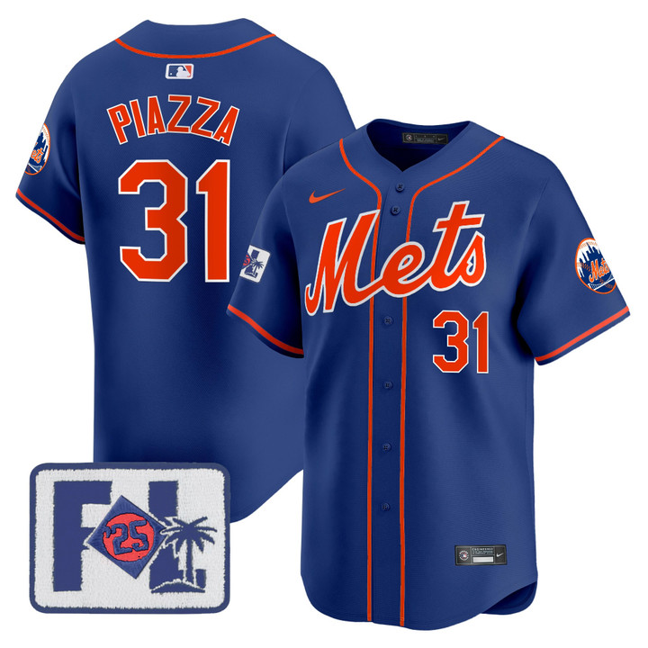 New York Mets 2025 Spring Training Patch Vapor Premier Limited Jersey - Royal Mike Piazza