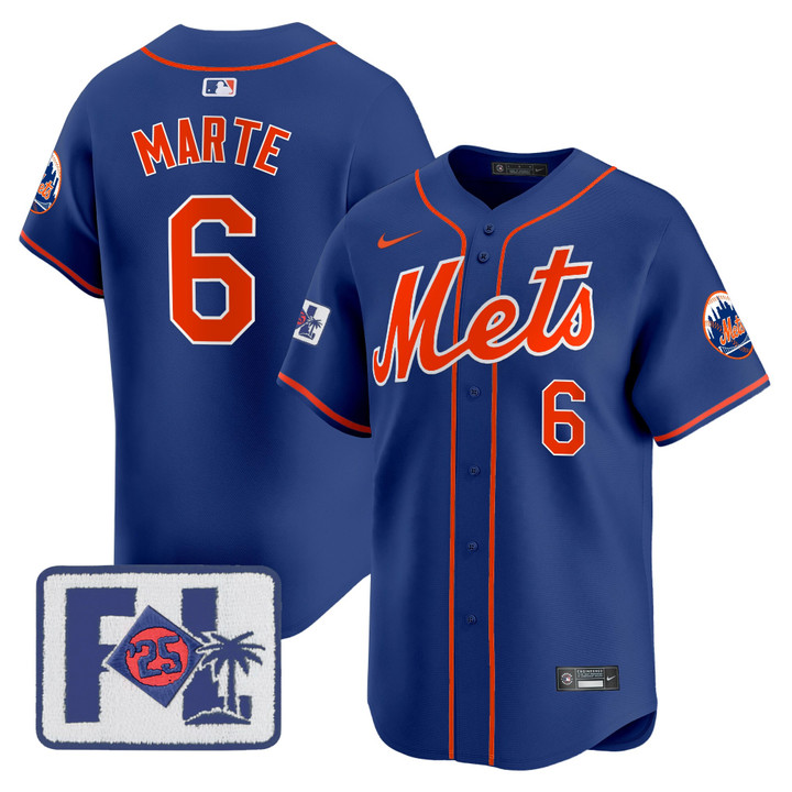 New York Mets 2025 Spring Training Patch Vapor Premier Limited Jersey - Royal Starling Marte