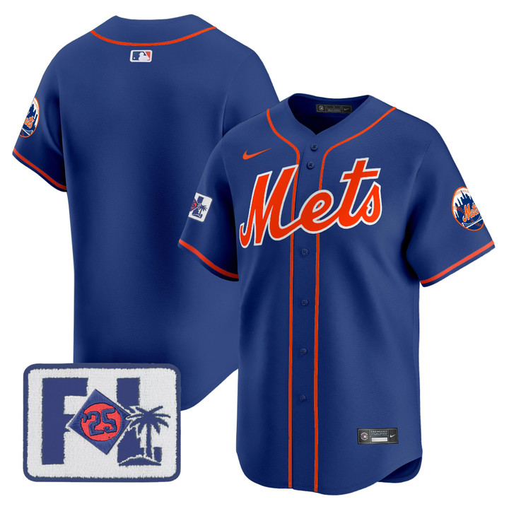 New York Mets 2025 Spring Training Patch Vapor Premier Limited Jersey - Royal Team