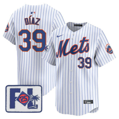 New York Mets 2025 Spring Training Patch Vapor Premier Limited Jersey - White Edwin Diaz