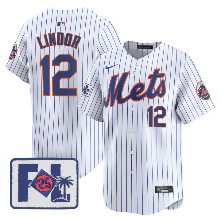 New York Mets 2025 Spring Training Patch Vapor Premier Limited Jersey - White Francisco Lindor