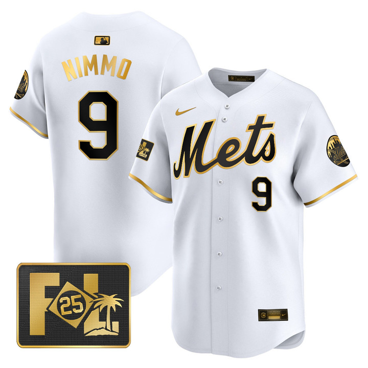 New York Mets 2025 Spring Training Patch Vapor Premier Limited Jersey - White Gold Brandon Nimmo