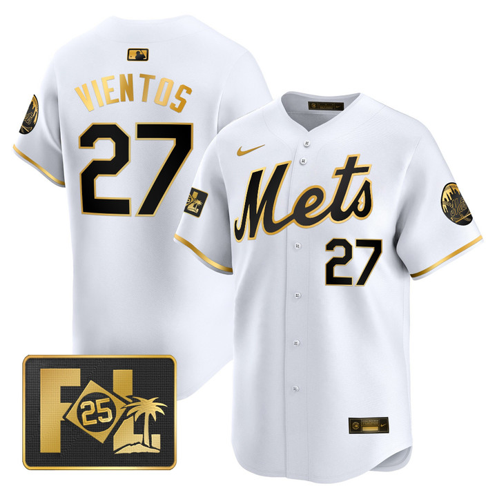 New York Mets 2025 Spring Training Patch Vapor Premier Limited Jersey - White Gold Mark Vientos
