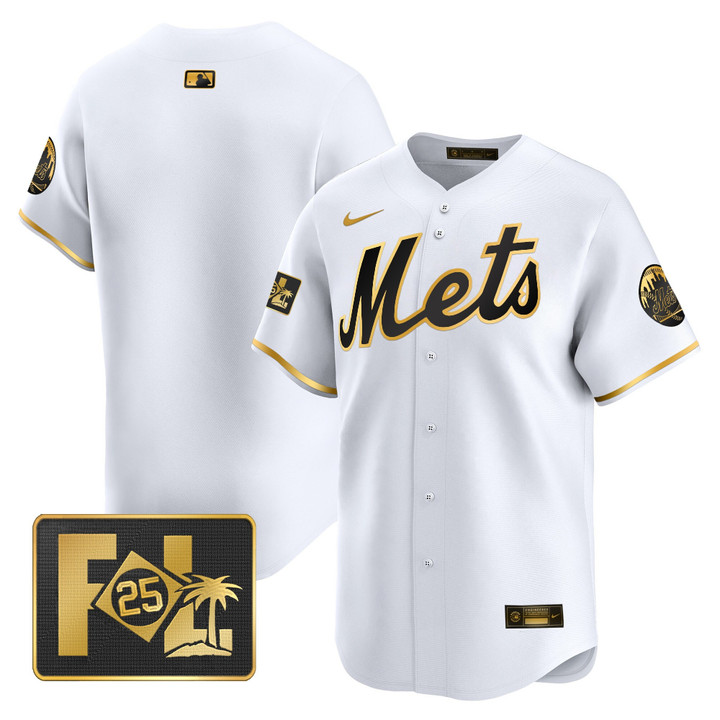 New York Mets 2025 Spring Training Patch Vapor Premier Limited Jersey - White Gold Team
