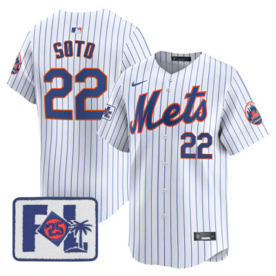 New York Mets 2025 Spring Training Patch Vapor Premier Limited Jersey - White Juan Soto