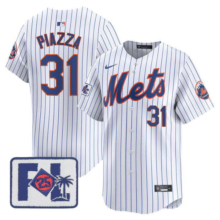 New York Mets 2025 Spring Training Patch Vapor Premier Limited Jersey - White Mike Piazza
