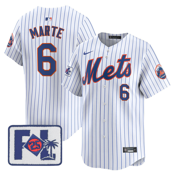 New York Mets 2025 Spring Training Patch Vapor Premier Limited Jersey - White Starling Marte