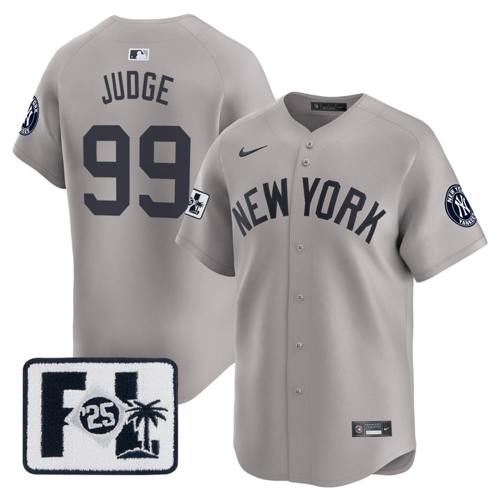 New York Yankees 2025 Spring Training Patch Vapor Premier Limited Jersey - Gray Aaron Judge
