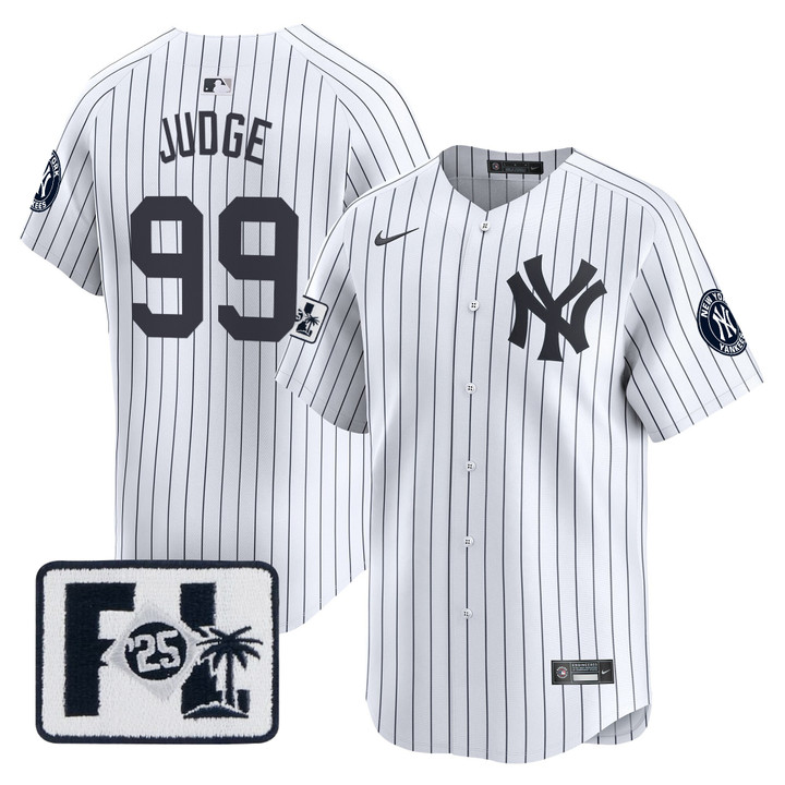 New York Yankees 2025 Spring Training Patch Vapor Premier Limited Jersey - White Aaron Judge