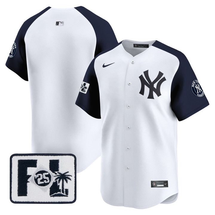 New York Yankees 2025 Spring Training Patch Vapor Premier Limited Jersey - White Alternate Team