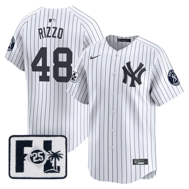 New York Yankees 2025 Spring Training Patch Vapor Premier Limited Jersey - White Anthony Rizzo