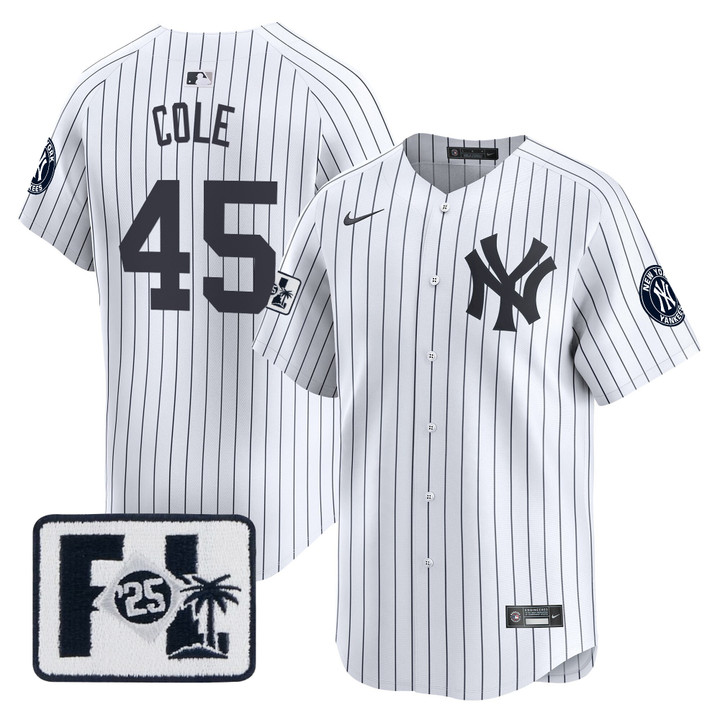New York Yankees 2025 Spring Training Patch Vapor Premier Limited Jersey - White Gerrit Cole