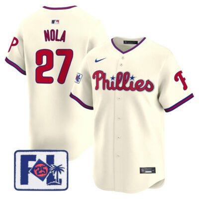 Phillies 2025 Spring Training Patch Vapor Premier Limited Jersey - Cream Aaron Nola