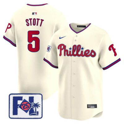 Phillies 2025 Spring Training Patch Vapor Premier Limited Jersey - Cream Bryson Stott