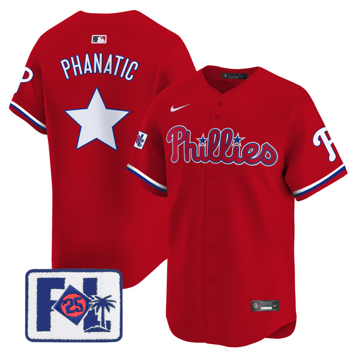 Phillies 2025 Spring Training Patch Vapor Premier Limited Jersey - Red Phanatic