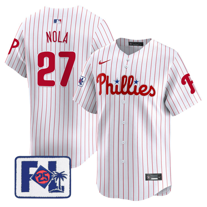 Phillies 2025 Spring Training Patch Vapor Premier Limited Jersey - White Aaron Nola