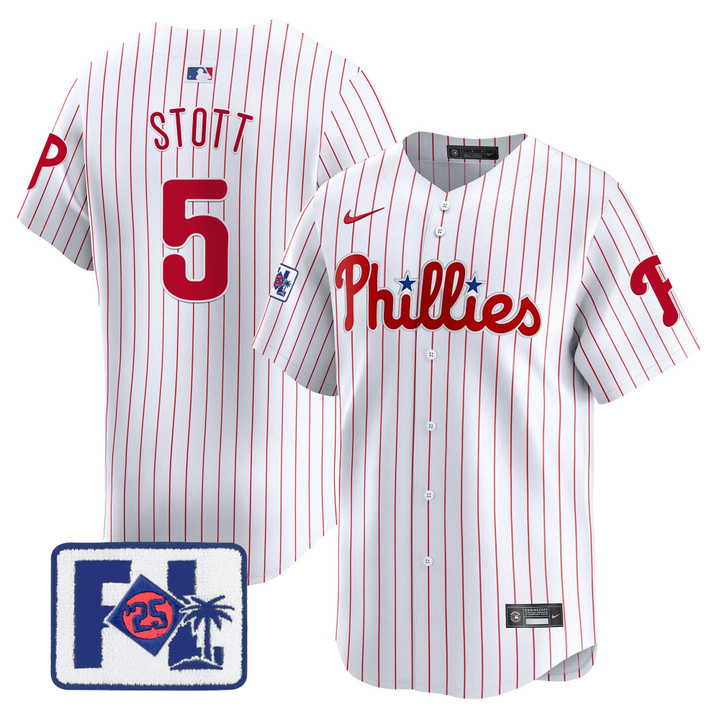 Phillies 2025 Spring Training Patch Vapor Premier Limited Jersey - White Bryson Stott