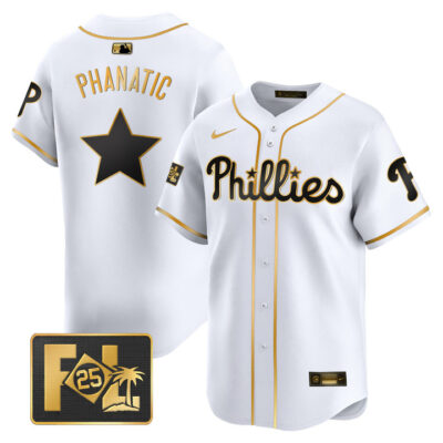 Phillies 2025 Spring Training Patch Vapor Premier Limited Jersey - White Gold Phanatic