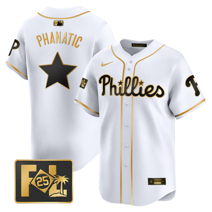 Phillies 2025 Spring Training Patch Vapor Premier Limited Jersey - White Gold Phanatic