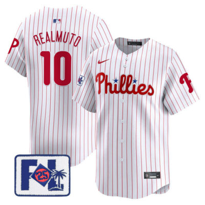 Phillies 2025 Spring Training Patch Vapor Premier Limited Jersey - White J.T. Realmuto
