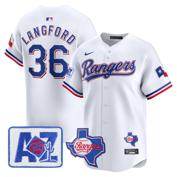 Texas Rangers 2025 Spring Training Patch Vapor Premier Limited Jersey - White Wyatt Langford