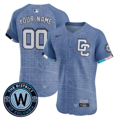 Washington Nationals 2025 City Connect Vapor Premier Elite Custom Jersey - Stitched Blue