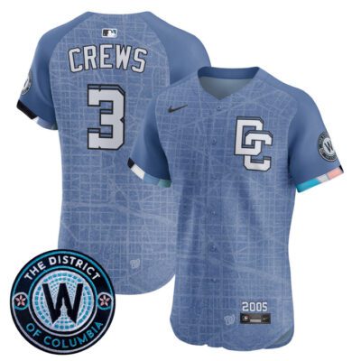 Washington Nationals 2025 City Connect Vapor Premier Elite Jersey - Stitched Blue Dylan Crews