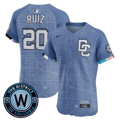 Washington Nationals 2025 City Connect Vapor Premier Elite Jersey - Stitched Blue Keibert Ruiz