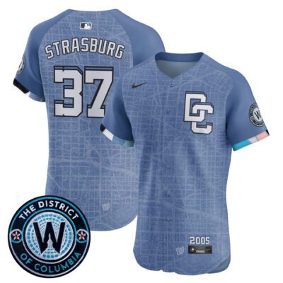 Washington Nationals 2025 City Connect Vapor Premier Elite Jersey - Stitched Blue Stephen Strasburg