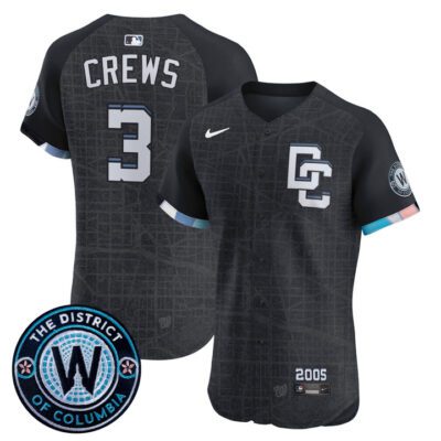 Washington Nationals 2025 City Connect Vapor Premier Elite Jersey - Stitched Navy Dylan Crews