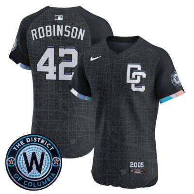 Washington Nationals 2025 City Connect Vapor Premier Elite Jersey - Stitched Navy Jackie Robinson