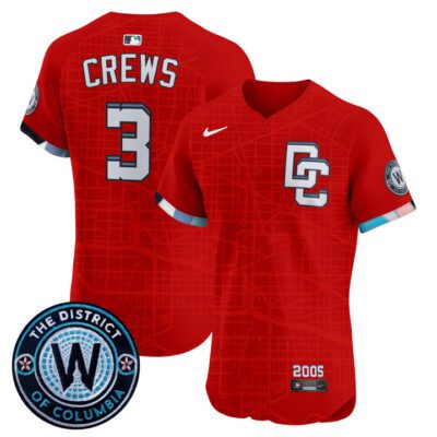 Washington Nationals 2025 City Connect Vapor Premier Elite Jersey - Stitched Red Dylan Crews
