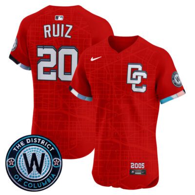 Washington Nationals 2025 City Connect Vapor Premier Elite Jersey - Stitched Red Keibert Ruiz