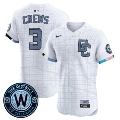 Washington Nationals 2025 City Connect Vapor Premier Elite Jersey - Stitched White Dylan Crews
