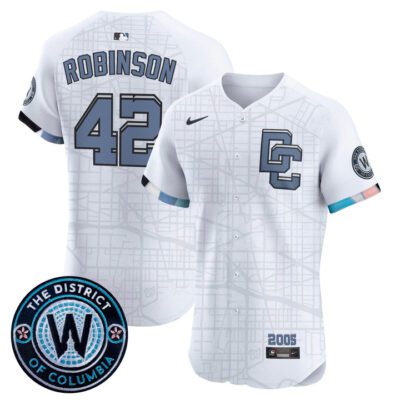 Washington Nationals 2025 City Connect Vapor Premier Elite Jersey - Stitched White Jackie Robinson