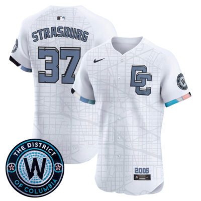 Washington Nationals 2025 City Connect Vapor Premier Elite Jersey - Stitched White Stephen Strasburg