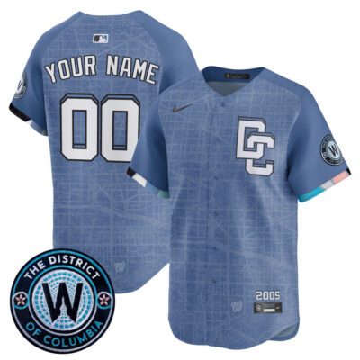 Washington Nationals 2025 City Connect Vapor Premier Limited Custom Jersey - Stitched Blue