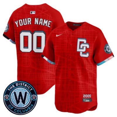 Washington Nationals 2025 City Connect Vapor Premier Limited Custom Jersey - Stitched Red